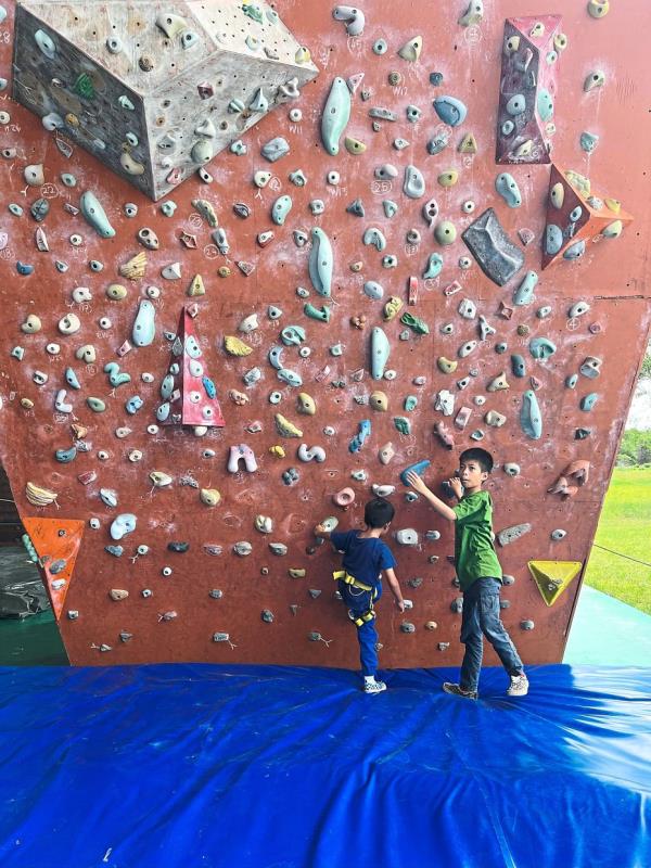 Rock climbing is one of the activities planned during the school holidays for  Eusuff (right) and Iffan.