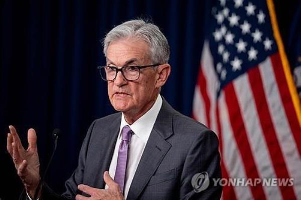 This AFP photo released June 31, 2024, shows Federal Reserve Chair Jerome Powell speaking at a news co<em></em>nference following a Federal Open Market Committee meeting in Washington, D.C. (PHOTO NOT FOR SALE) (Yonhap)