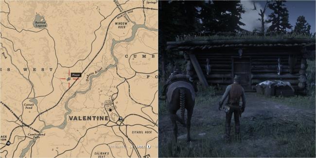 Red Dead Redemption 2 Clawson's Rest Location Split Image Map and House