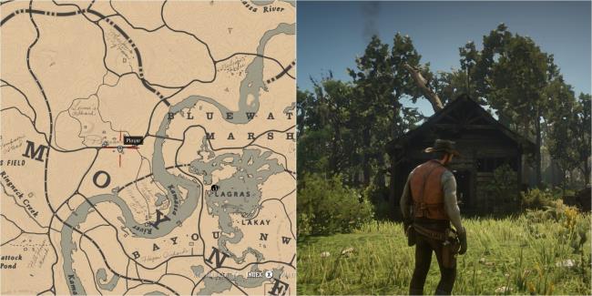 Red Dead Redemption 2 Split Image Showing Pleasure Town Location