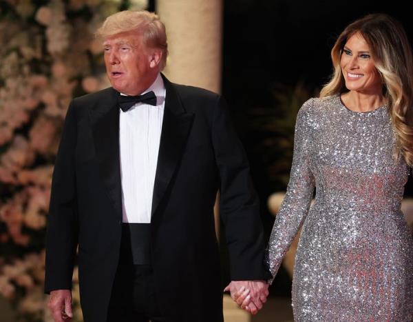 Do<em></em>nald Trump and Melania Trump attend a New Years event at Mar-a-Lago on Dec. 31, 2022.