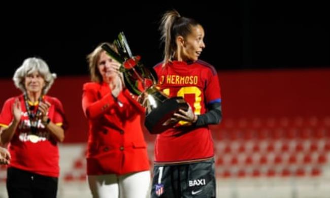 Barcelona fans at their game with Villarreal show their support for Jennifer Hermoso with a banner reading ‘We are with you, Jenni’ 