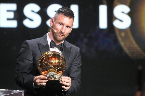 Unprecedented: Messi winning his eighth Ballon d’Or in Paris on Oct 30. — AP