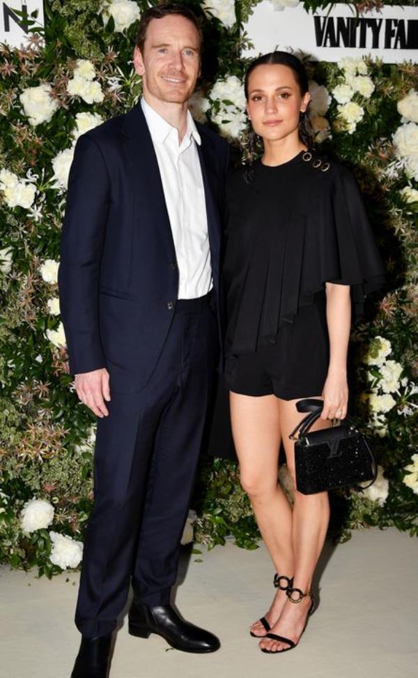 Michael with his wife Alicia Vikander. Photo: Getty Images